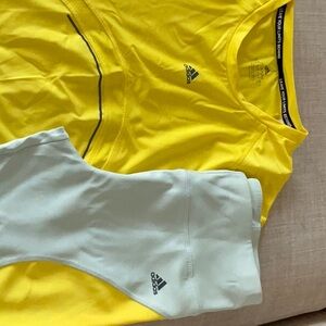 Adidas, size 13/14 and 14/15, yellow and grey